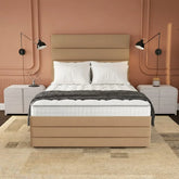 claridge velvet bed with white bedding