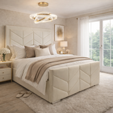 Davies Chevron Velvet Bed - Macbabeds