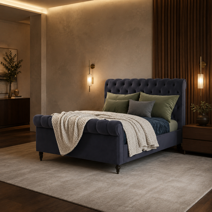 London Upholstered Sleigh Bed Frame